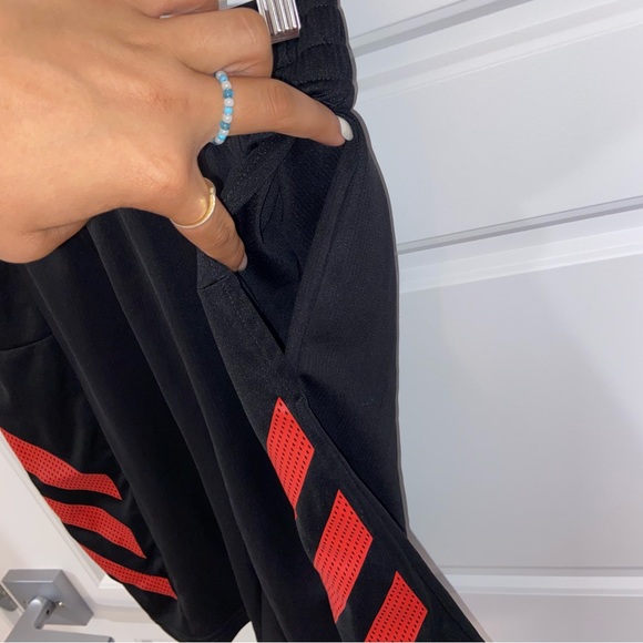 2/$50 Boys Adidas Black and Red Striped Shorts - Picture 3 of 4
